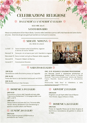 FESTA PATRONALE DI SANT'ANNA
17-22 luglio 2026