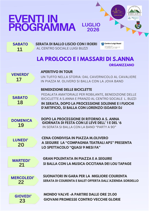 Eventi e manifestazioni in Robilante