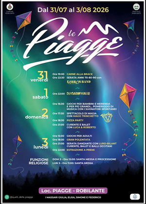 FESTA DELLE PIAGGE
dal 31 luglio al 3 agosto