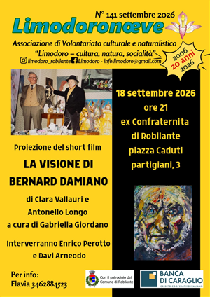 Docufilm su Bernard Damiano 
venerdì 18 settembre 2026 ore 21:00