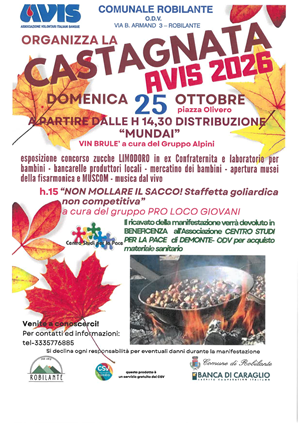 CASTAGNATA  AVIS 2026
domenica 25 ottobre 2026