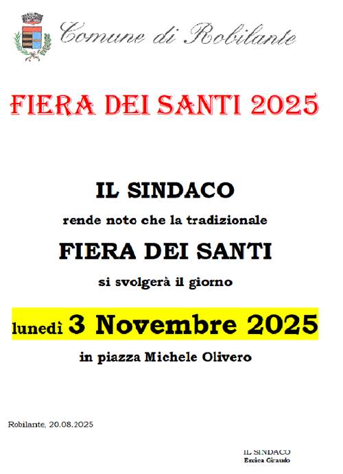 FIERA dei SANTI 2025